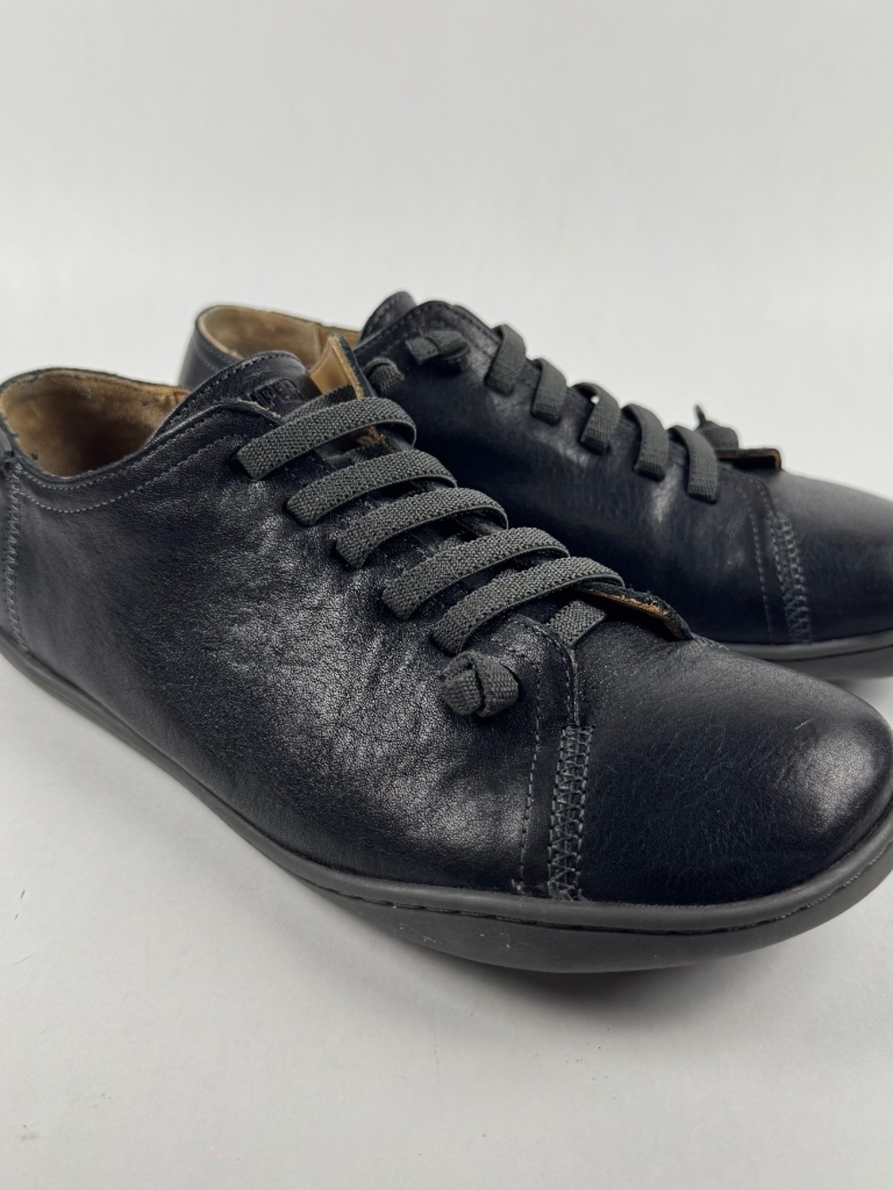 NWOB Camper Men's Peu Cami Black Barefoot Sneakers Calfskin Leather EU 42 / US 9